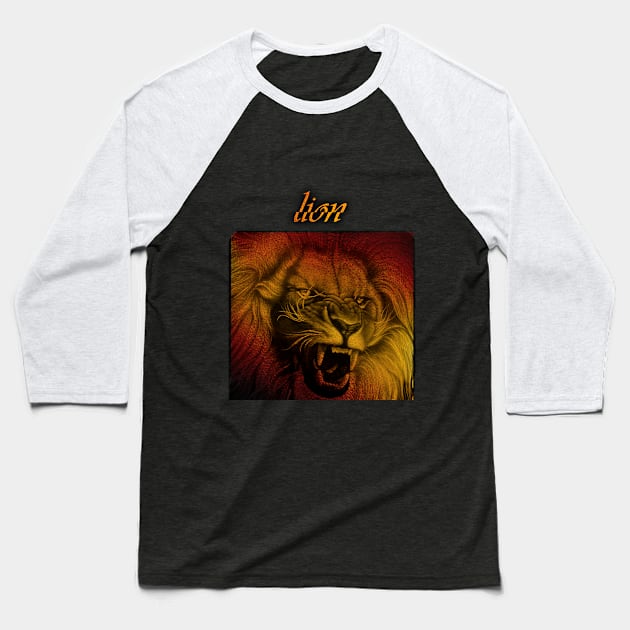 lion Baseball T-Shirt by Qmega